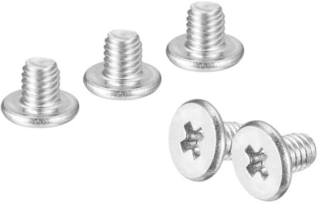 QUARKZMAN M3-0.5 X 4Mm 20Pcs Tornillos de Cabeza Redonda Plana de Acero Inoxidable 304 con Accionamiento Phillips Tornillos de Máquina para Conexión de Muebles