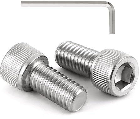100Pcs M3 x 10mm Hex Socket Head Cap Screws Bolts, 304 Stainless Steel, Allen Socket Drive, Bright Finish, Full Threads, with Hex Spanner