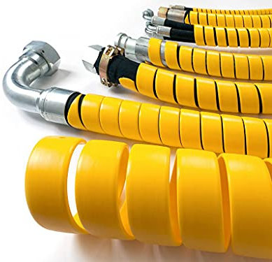 Spiral Hose Wrap / Guard Protector Sleeve HDPE Size 25 - Range 20-27mm - Black & Yellow (Yellow, 1 Mtr)