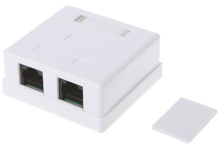 Storage Bag CAT5e RJ45 Keystone femmina accoppiatore inserto connettore adattatore presa 2 porte per pannello di uscita piastra a parete bianco