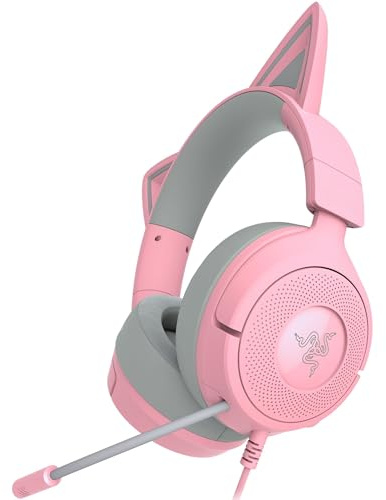 Razer Kraken Kitty V3 X Wired Gaming Headset: Kitty Ears - HyperClear Cardioid Mic - 40 mm Drivers - 7.1 Surround Sound - Comfy Ear Cushions - Cross-Platform via 3.5mm PC, PS5, Xbox, Switch 2 - Pink