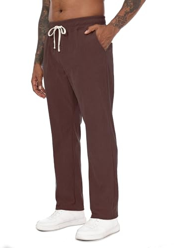 Yageshark Pantalon chino en velours côtelé pour homme - Coupe droite - Pantalon de loisirs en Corduroy avec poches et taille élastique pour le bureau, la ville et la vie quotidienne