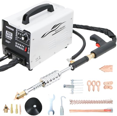 1,8KW Karosserie Ausbeulspotter, 220V Punktschweißmaschine mit Schiebehämmer & 7 verstellbaren Modi, Professioneller Dellenzieher für Auto- und Lkw-Karosseriereparatur, Werkzeug zur Dellenentfernung