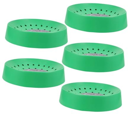 TOGEVAL Set 5pezzi Ciotole per Nidificazione di Piccioni in Plastico Verde, Ciotola Robusta per Allevamento Uccelli, Design Semplice per Gabbia e Riposo Sicuro delle Uova