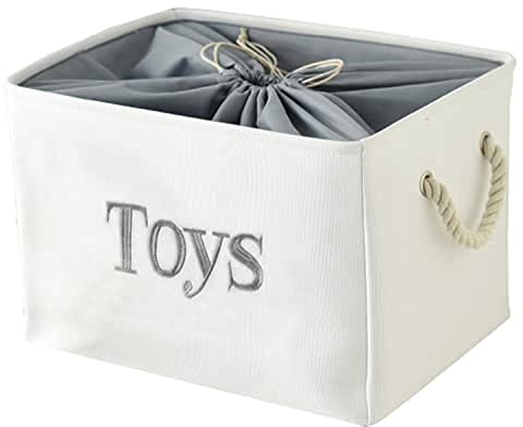INough Toys Bin for Kids, Storage Baskets for Toys Box Storage Container Baby Storage Bins for Boys and Girls, Toy Chest with Handle and Drawstring, Perfect for Nursery Room Kidsroom,Playroom (Large)