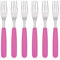 GRÄWE Tafelgabeln, 6 Stück, Edelstahl, bunte Griffe, pink