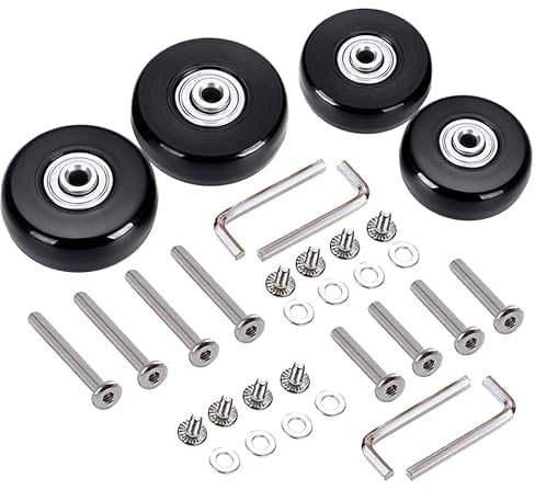 4pcs (43 * 18mm) Ersatz Rollen für Koffer Gummi Rollen Räder Ersatz Wheels Rad für Trolley Samsonite Hartschalenkoffer Rollen mit kugellager Ersatzteile Reparatur Set…