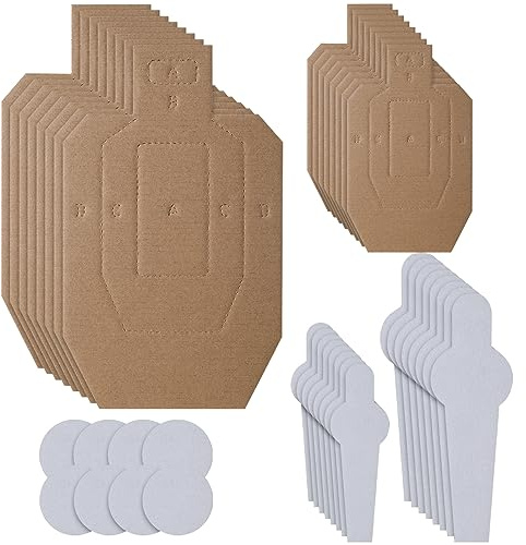 8 Set 40 Pcs Dry Fire Targets in Reduced Scale Cardboard Targets for Shooting Silhouette Competition Torso Range Shooting Practice Tactical
