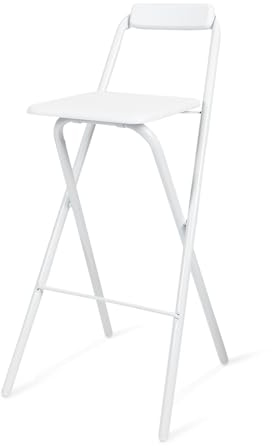 Milton & Oldbrook Barhocker, zusammenklappbar, Belfast, Weiß, mit Fußstütze, ohne Montage