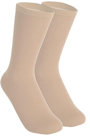 Baoblaze Calcetines de Patinaje sobre Hielo, Calcetines de Patinaje artístico de Color sólido, Medias Transpirables Suaves hasta la para Patines de, Beige
