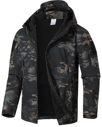 WINKEEY Veste Homme Coupe Vent Blousons Homme Camouflage Veste Manteau Homme Automne Hiver imperméable Veste de Pluie(L,Vert1)