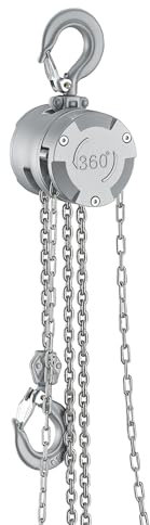Wiltec Alu Kettenzug bis 250 kg, robuster Handkettenzug 3 m Hubhöhe, Tragmittel mit G100-Lastkette, Hebezeug manuell aus Aluminium, hochbelastbares Hebemittel