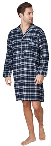 Haigman Chemise de nuit pour homme 100 % coton brossé à manches longues, XXL