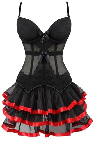 Generico Vestito Gotico Halloween Vestito Da Cerimonia Donna Steampunk In Pizzo Abito Corsetto Da Donna Con Pancia Piatto Di Gotico Con Spalla Scoperta Top Corsetto Medievale 2025