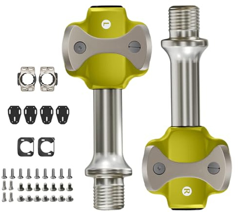 Gissroys Pédales à clic pour vélo de course en alliage d'aluminium léger avec verrouillage automatique et roulements scellés Cyclisme avec alliage d'aluminium haute résistance sans clic