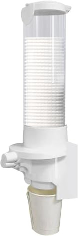 Generisch Dispenser per bicchieri da parete – compatibile con carta, fondo conico, 20 cl | pulsante automatico | porta, casa, ufficio, ospedale, facile da usare, igiene di sicurezza