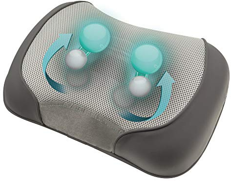 Medisana Massage Pillow, All-Purpose Deep Kneading Shiatsu Massage Cushion with Soothing Heat, Relax Muscle Tension in Back, Neck, Shoulders, Lumbar and Legs, Portable, Compact + Convenient - Grey