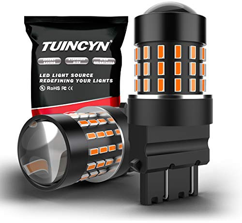 TUINCYN 3157 3157A P27/7W LED Ambra Lampadina 3156 3056 3057 4157 4057 Indicatori di direzione Lampadina Luce 3014 54-EX Chip Lampadina di arresto Lampadina di retromarcia DC 12V-24V (confezione da 2)