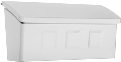 Architectural Mailboxes Wayland Galvanized Steel Wall Mount Mailbox, 2689W-10, White, Small Capacity
