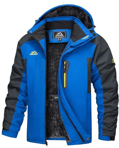 TACVASEN Herren Wasserdicht Winter Skijacke Warme Snowboardjacke Outdoorjacke Gefüttert Winterjacke (XL, Blau)