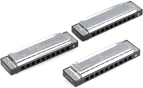 Fender© Blues Deluxe Harmonica, 3-Pack