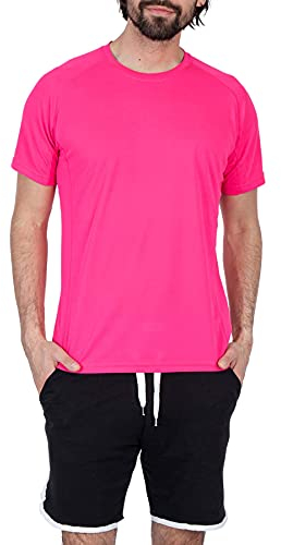 Mivaro Herren Sport T-Shirt Größe: 3XL - atmungsaktives, schnelltrocknendes Trainingsshirt für Sport, Jogging, Gym, Workout & Co. - angenehmer Farbe: Neonpink