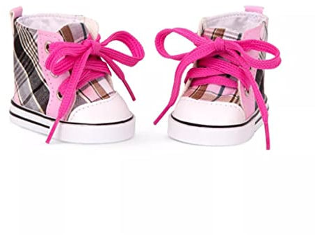 Our Generation Plaid All Over High-Top Shoes for 18 Dolls