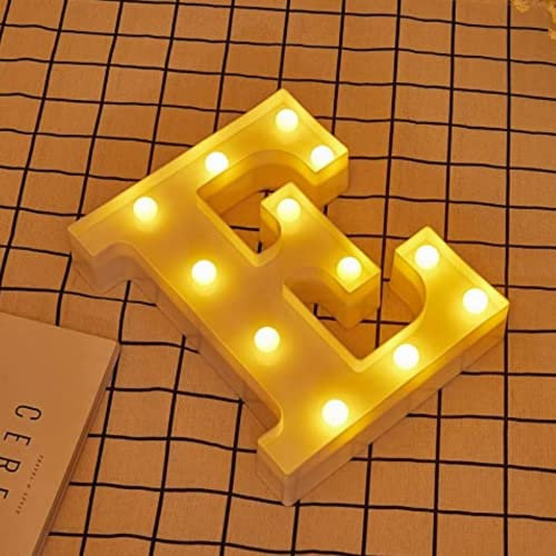 JANDEI - Lettere LED, Numeri Luminosi, Figura a Cuore, 22cm, con Luce Calda per Decorazione e Atmosfera, Luci Notturne Scrivania, Compleanni, Matrimoni, Vetrine. Funzionano con batterie AA (E)