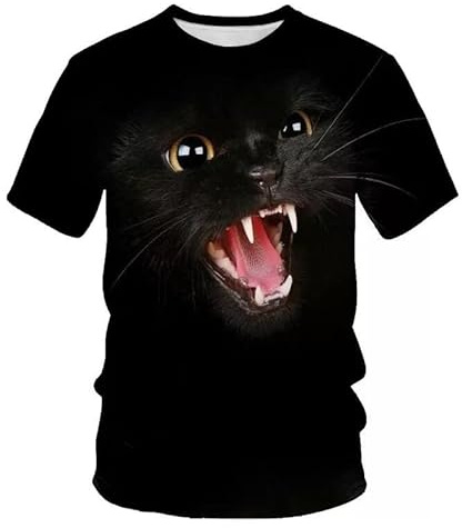 CHANYI Herren 3D Druck T-Shirt Galaxy Space Unisex 3D T-Shirt Blitz Katze Lustiges Shirt T-Shirt Kurzarm Sommer Shirt