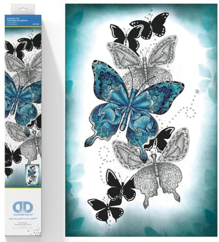 DIAMOND DOTZ 2592698 Original 5D Diamond Painting Set, Schmetterlinge, DIY Diamant-Malerei-Kit mit runden Glitzersteinen für Erwachsene und Kinder ab 12 Jahren, Intermediate