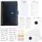 MOSMO Budget Planner Deutsch A6 – PU Leather Finanzplaner, Sparbuch für Geld, Haushalts-Buch zum Eintragen, Geldsparmappe, Budget Binder & Personal Organizer (Schwarz)