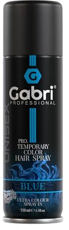 G Gabri Gabri Professional Pro Temporary Colour Hair Spray, Hair Colour Spray, 150 ml (Blue, 150 ml)