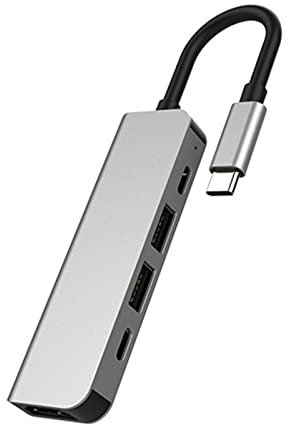 Docking station USB 5 in 1 PD60W TypeC HDMI-Compatibile per Notebook Converter Hub multifunzione Lega di alluminio 5 in 1 Docking Station TypeC Game Dock Adattatore HUB USB per laptop