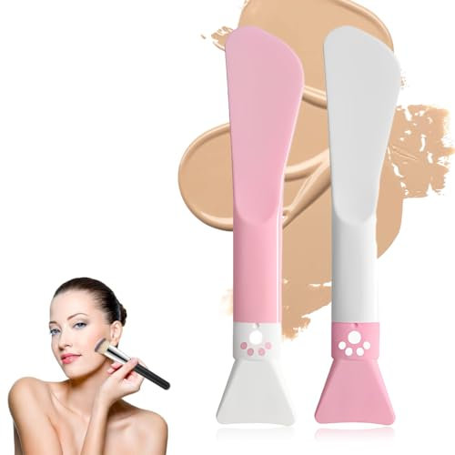 2 Stück Maskenpinsel, Maskenpinsel Set Silikon mit Haarbänder und Maskenschüssel, Gesichtsmaske Pinsel Set Kosmetik Make-up Pinsel Beauty Produkte für DIY Maske, Schlammmaske oder Reinigungsmaske