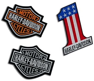 10,2 cm Harley Set mit 3 bestickten Flicken zum Aufnähen oder Aufbügeln