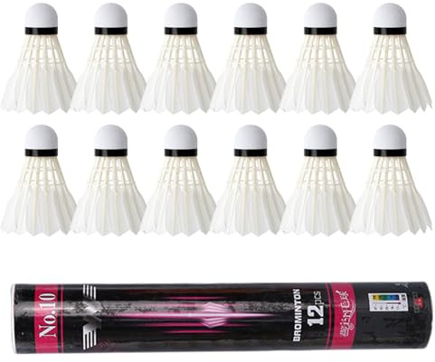 Pallone da badminton, volani da badminton - Palline da badminton in piuma per esterni, palla da badminton con testa rossa, volanti da badminton in piume naturali per uso interno e