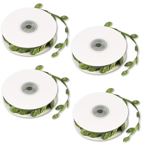 4 Roll Artificial Vines 40m, Fake Leaves Eucalyptus Leaf Ivy Garland Silk Foliage Green Fake Hanging Plants for Party Decorations Wedding Birthday DIY Crafting