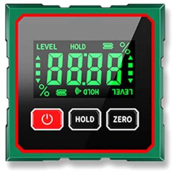 4-sidig magnetisk digital vinkelmätare med laser elektronisk gradskiva horisontometer lutningsmätningsvinkel lutning mätlinjal