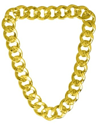 Goldkette Herren,Halskette Aus Kunstharz,Gold Chain Men,Praktisch Hip Hop Rapper Kette Halskette,Stilvoll Und Unverwechselbar,Geeignet Für Rollenspiele Halloween Karneval Weihnachten Und Mottopartys