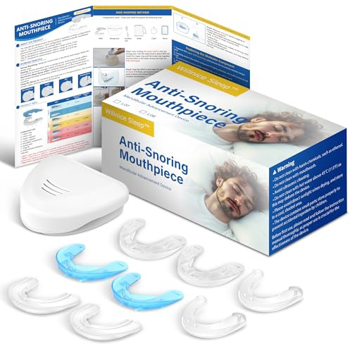 Willnice Anti Snoring Mouth Guard for Sleeping, Mandibular Advancement Device, Snoring Solution for Men and Women, Reusable & Adjustable Mouthpiece, Home & Travel Use (L07-Type A)