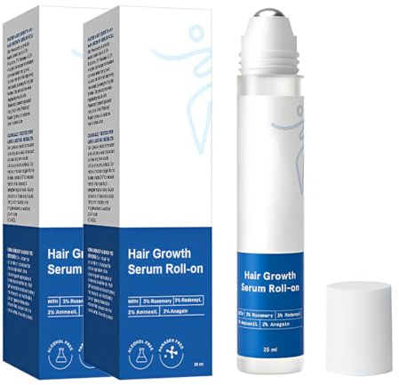 2 Pezzi 25 Ml Hair Growth Serum, Siero Per La Crescita Dei Capelli Al Rosmarino Roll On, Riduce La Perdita, Siero Bloccante Del Cuoio Capelluto Favorisce Il Flusso Di Ossigeno