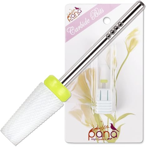 Pana Professional USA Ceramic White TAPERED Barrel Bit Nail Drill (Grit: EXTRA FINE - XF) 3/32 Shank Size