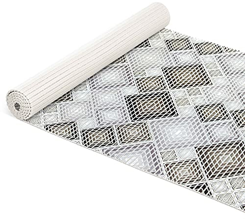ANRO Weichschaummatte Badematte Badvorleger Duschvorleger Antirutsch Badläufer Patchwork Graublau 100x65cm
