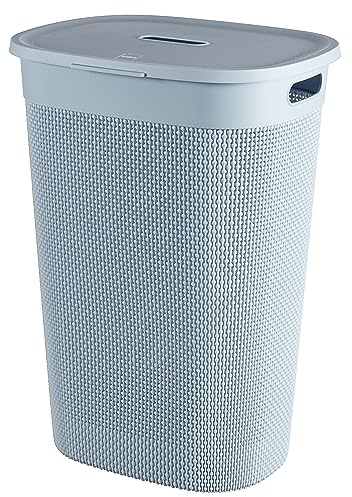 CURVER Hamper Wäschekorb aus recyceltem Kunststoff, 55 l, Blau, 248216