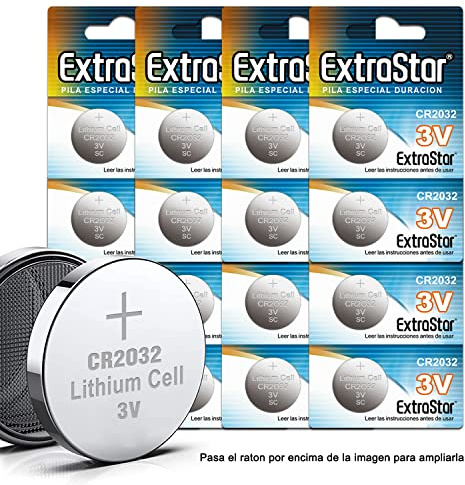 EXTRASTAR Varta Pilas de botón de Litio 3V Power on Demand CR2032, Paquete de 60 Unidades