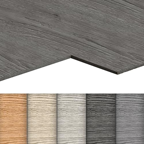 HENGMEI PVC-golvbeläggning självhäftande, träkorn brädor, vattentäta golvplattor, skärbara kakel, för sovrum, kök, vardagsrum, 18 stycken, 2,51 m², modell B