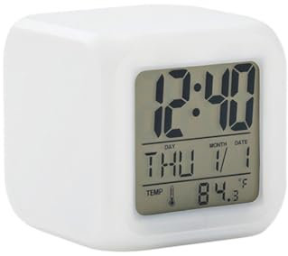 POFET Orologi digitali Orologio da Comodino per Dormire con 7 luci notturne Che cambiano Colore per Bambini e Bambine