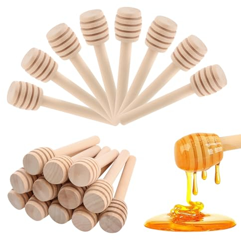 20 Stück Honiglöffel,Honigrührer aus Holz,Honig Rührstäbchen, Honigspirale Honigstabb,Holz Honigheber Dosierer,zum Auffangen und Abgeben von Honig-Marmelade-Sirup, um ein Nachtropfen zu verhindern