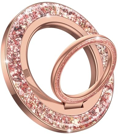 Lamicall Handy Ring Halterung für MagSafe - Glitzer Fingerhalter mit Feinen Zahnrädern, 360° Magnetisch Handy Griff Halter für iPhone 17/16/15/14/13 Pro Max Plus Air, Smartphone, Zubehör für MagSafe
