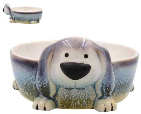 Lesser & Pavey Faithful Friends Dog Bowl | Ceramic Bowl with Modern Designs | Dog Feeding Bowl For Dog | Microwave Safe Bowls Suitable For Any Kitchen